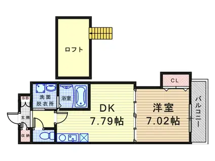 AXIS M&S(1DK/3階)の間取り写真
