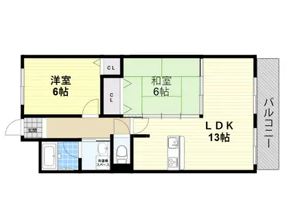 ロードス98(2LDK/2階)の間取り写真