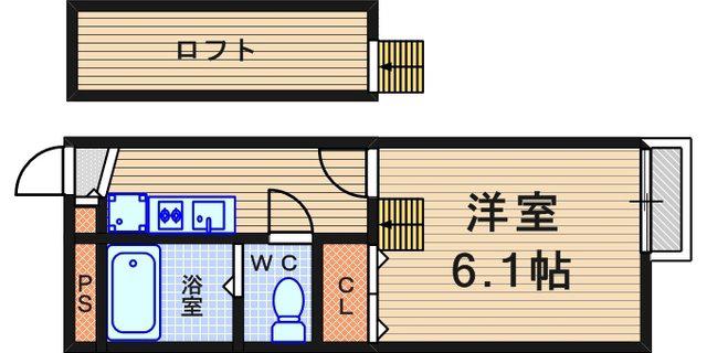 レオパレスアプライズ塚口(1K/1階)の間取り写真