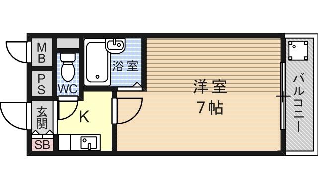 VOX東園田レジス(1K/2階)の間取り写真