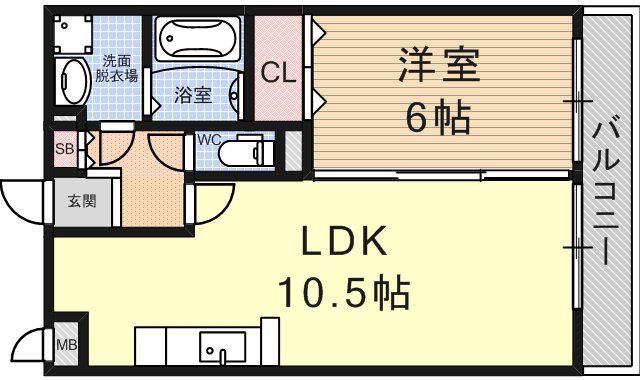 ナイスコート2(1LDK/1階)の間取り写真
