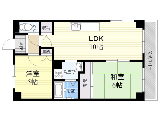 エレガンス松本2号館(2LDK/3階)の間取り写真