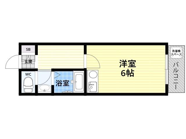 ちとせハイツ(ワンルーム/1階)の間取り写真