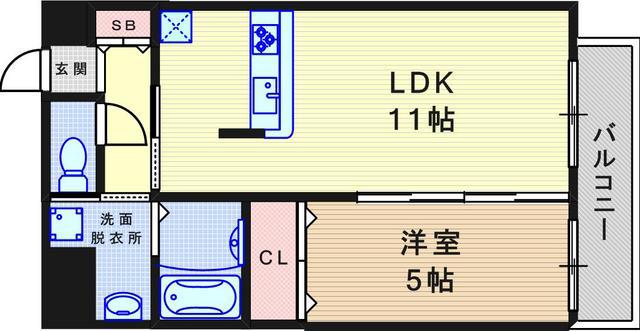 アンアーク(1LDK/2階)の間取り写真
