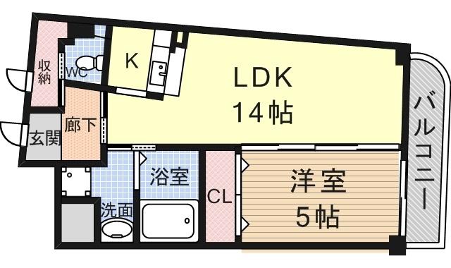 アンアーク(1LDK/2階)の間取り写真