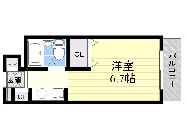 コートハウス(1K/3階)の間取り写真