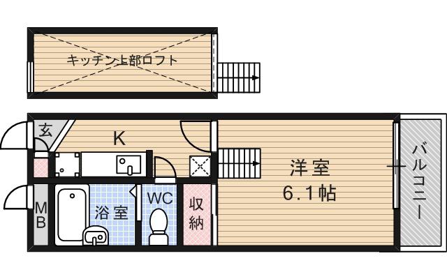 レオパレスヴィブレ(1K/3階)の間取り写真