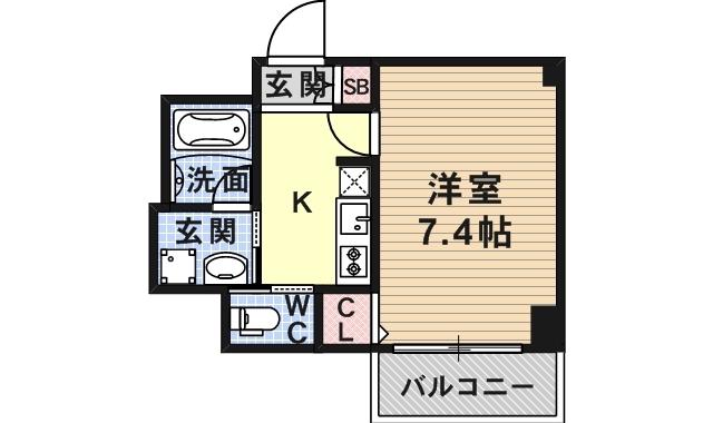 リエス尼崎東(1K/9階)の間取り写真