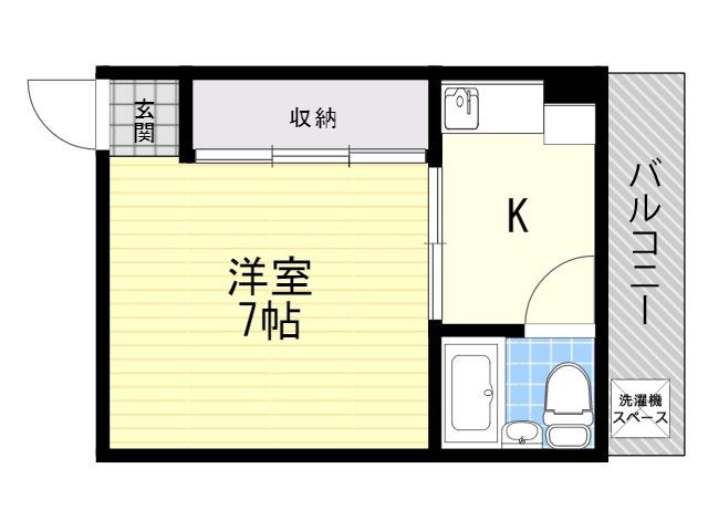 岡崎ハイツ(1K/3階)の間取り写真