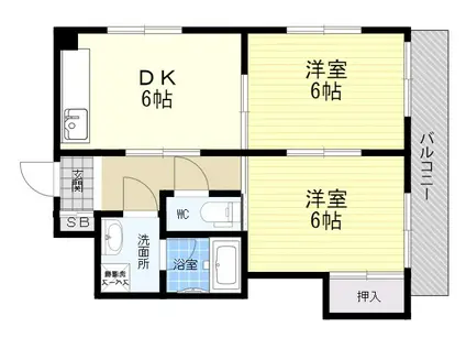 レガリア園田(2DK/2階)の間取り写真