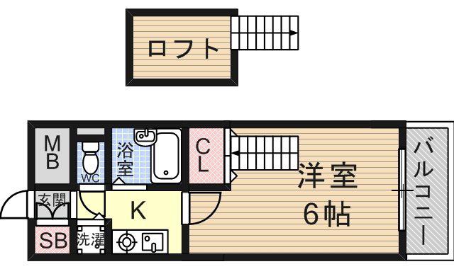 フォワイエセレスト2(1K/3階)の間取り写真