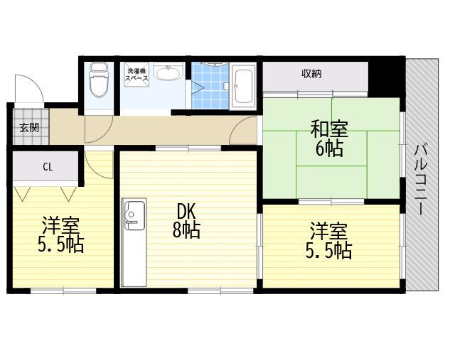 ハイム高木131(3LDK/3階)の間取り写真