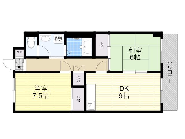 ハイム高木131(2DK/4階)の間取り写真