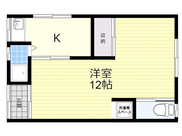 粟生文化(1K/2階)の間取り写真