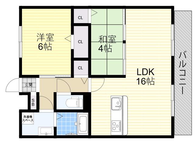 カーサイマキタ・ステラ(2LDK/1階)の間取り写真