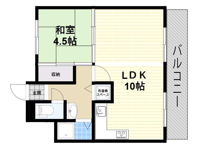 ハイツ淀2号館(2DK/4階)の間取り写真
