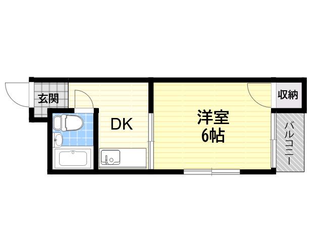 ロイヤルコート東園田(1K/3階)の間取り写真