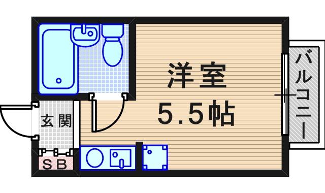 RIZE ONE 阪急園田(ワンルーム/3階)の間取り写真