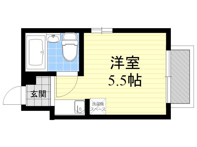 RIZE ONE 阪急園田(ワンルーム/2階)の間取り写真