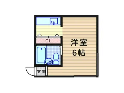 フラッツ塚口(ワンルーム/2階)の間取り写真