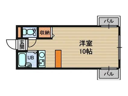 ベルトピア塚口Ⅴ(ワンルーム/2階)の間取り写真