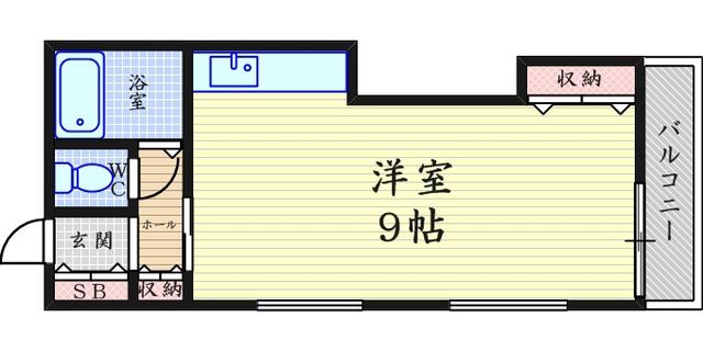 グリーンメール(ワンルーム/2階)の間取り写真