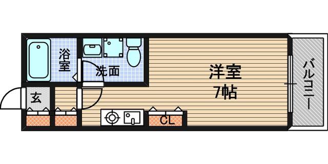 サカトⅠ(1K/5階)の間取り写真