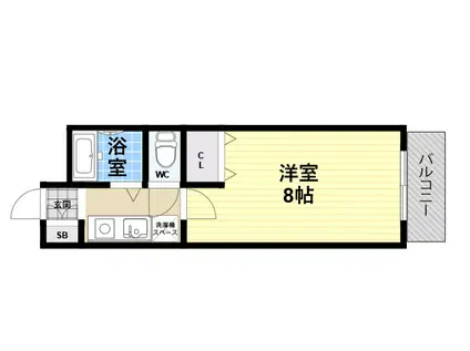 サンハイムいなの(1K/1階)の間取り写真