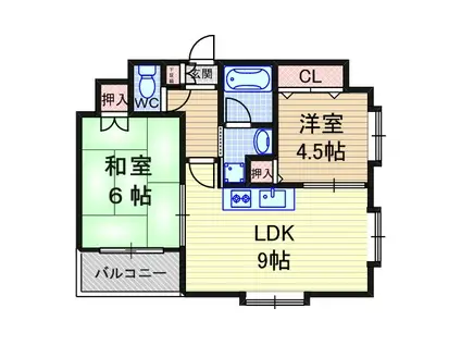 日興レジデンス(2LDK/3階)の間取り写真