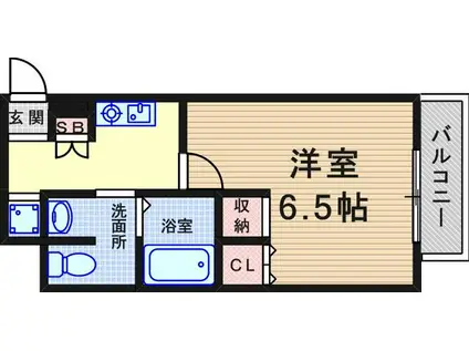 SWISS立花(1K/11階)の間取り写真