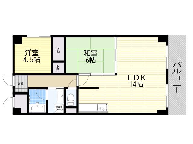 フォワイエセレスト(2LDK/1階)の間取り写真