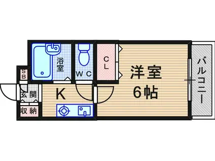 ステラハウス14(1K/2階)の間取り写真