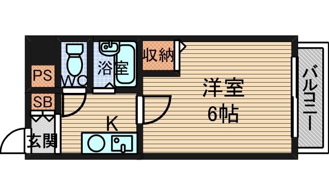 大西ビル(1K/3階)の間取り写真