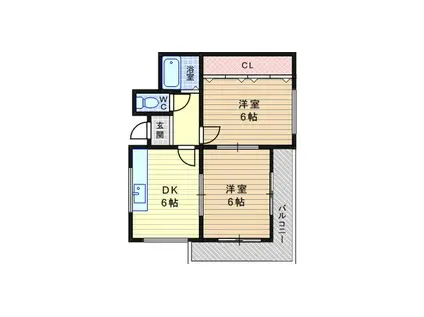 アミューズ日進(2DK/4階)の間取り写真