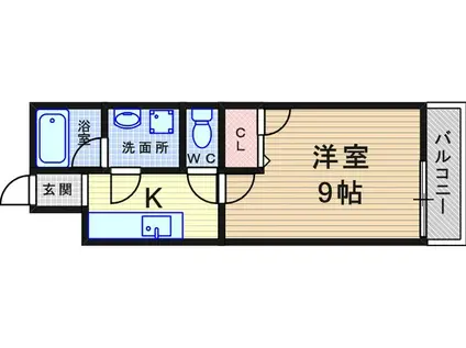 シェリール武庫之荘(1K/2階)の間取り写真