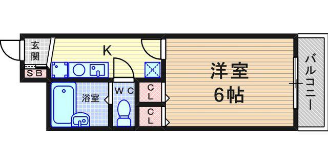 レオパレスさつき(1K/1階)の間取り写真