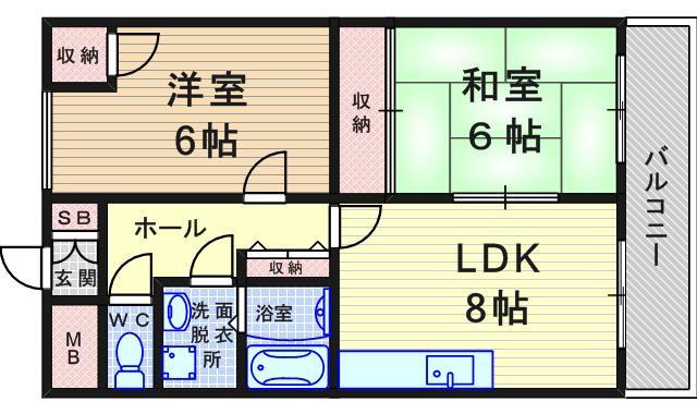 アークヒルズWAKO(2LDK/2階)の間取り写真