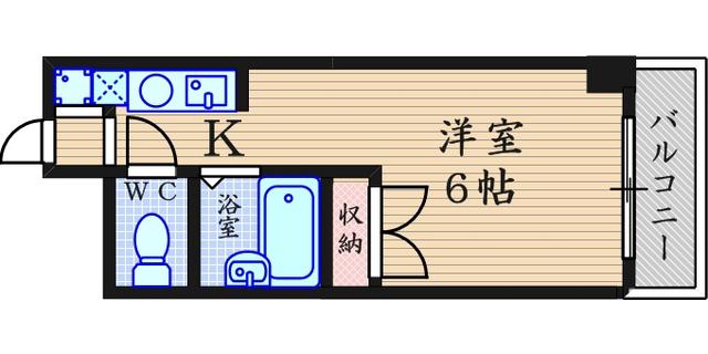 エンデバー武庫之荘2(ワンルーム/1階)の間取り写真