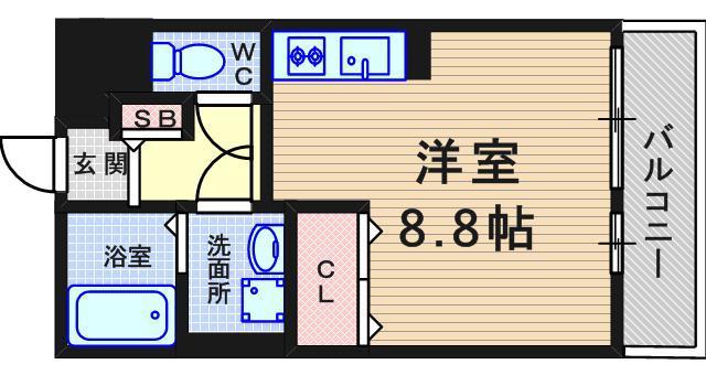 OTTS西ノ口(ワンルーム/1階)の間取り写真
