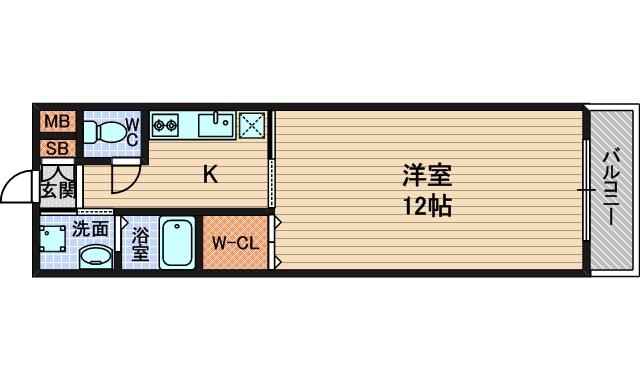 プラマー3番館(1K/4階)の間取り写真