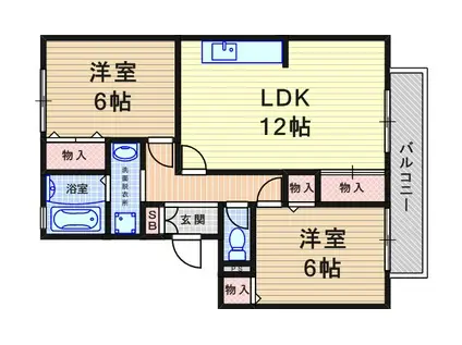 VOGEL・PLATS・HONDA B棟(2LDK/2階)の間取り写真