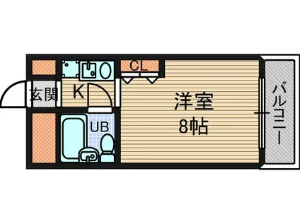 サンロイヤル(ワンルーム/4階)の間取り写真