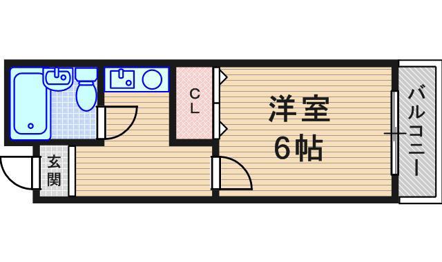 パレス11(1K/3階)の間取り写真
