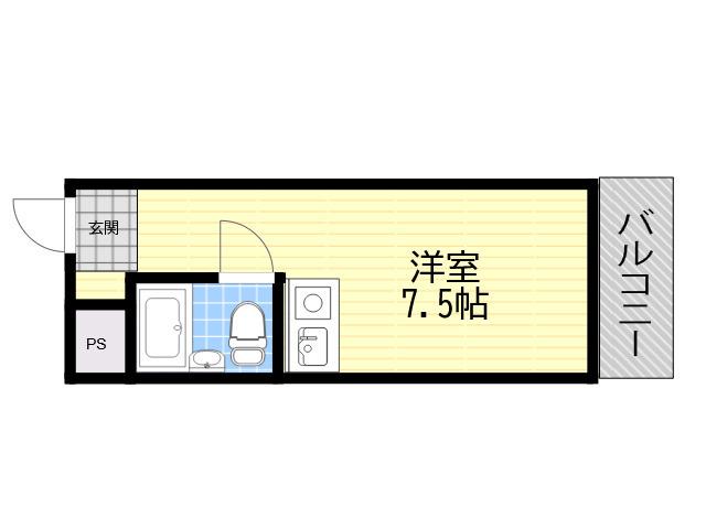 ダイドーメゾン塚口Ⅲ(ワンルーム/3階)の間取り写真