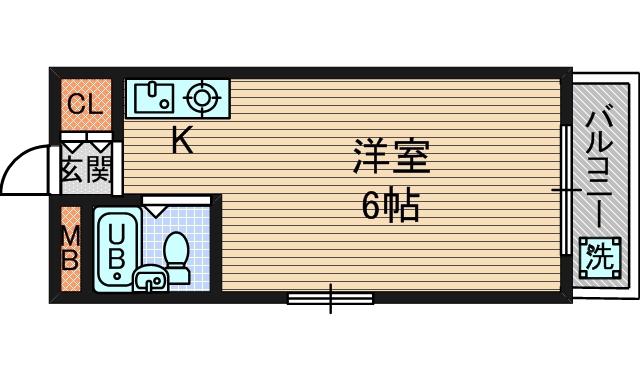 モルゲンロート塚口(ワンルーム/5階)の間取り写真