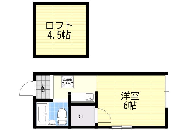 プチグレイス塚口弐番館(1K/1階)の間取り写真