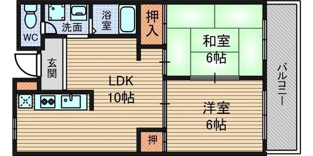 ファミーユ池田(2LDK/2階)の間取り写真