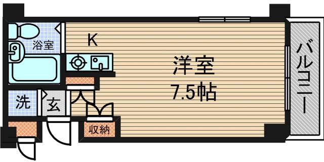 エンプレス武庫元町(1K/3階)の間取り写真