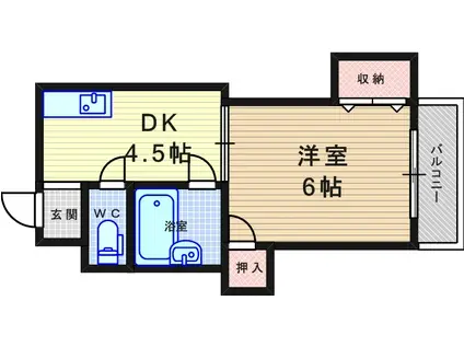 シティガーデン武庫之郷(1DK/3階)の間取り写真