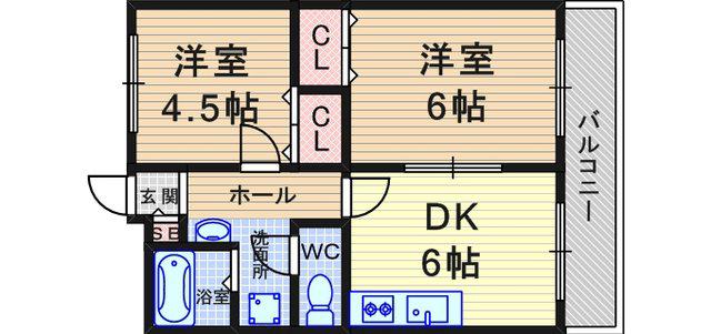 レオパレスKOBATA(2DK/2階)の間取り写真